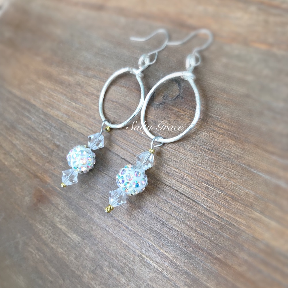 White Swarovski sterling silver earrings - Picture 7 of 7